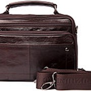 Мужская горизонтальная сумка из натуральной кожи на ручке фото