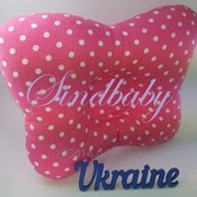 Подушка ортопедическая для новорожденных Горошинка, розовая фото