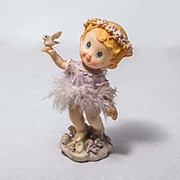 Статуэтка Ангелочек с птицей 14см фото