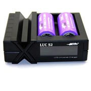 Универсальное зу efest luc s2 на 2 аккумулятора, с lcd дисплеем. Выносной блок питания 12в, штекер eu фотография