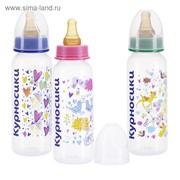 Бутылочка для кормления с латексной соской, 250 мл, от 0 мес., цвета МИКС фото