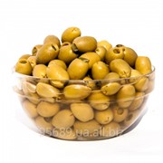 Бочковые оливки Халкидики (Halkidiki), фаршированные острым перцем Халапеньо (Jalapeno) фото