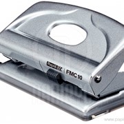 Дырокол малый Rapid FMC10, 10 л, 80 мм, картонная коробка Металлик серебряный