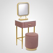 Набор Туалетный Столик, Пуф, Зеркало с Подсветкой “Розовый Бархат“ Малый фотография