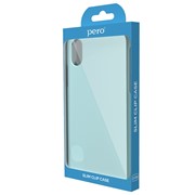 Чехол клип-кейс PERO софт-тач для Apple iPhone 12/12 Pro голубой фотография