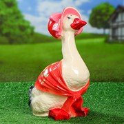Садовая фигура “Утка в шляпе“, 37 см, микс фото