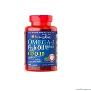 Капсулы Рыбий жир Puritan's Pride Omega-3 Fish Oil 1000 mg plus Co Q-10 30 мг 60 софтгелевых капсул