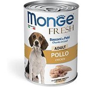 Monge Dog 400г конс. Fresh Влажный корм для взрослых собак Мясной рулет курица фотография