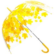 Зонт-трость - Осень (прозрачный, купол 80 см)