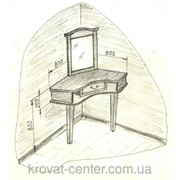 Угловой туалетный столик (столик, пуфик, рамка под зеркало), массив - сосна, ольха, дуб. фотография