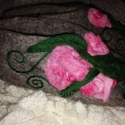 Тапочки "Розовые цветы" из овечьей шерсти, самоваляные (5 пар)