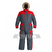 Костюм Печора зимний, куртка с брюками, тк.Оксланд, серый с красным фото