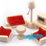 Мини–мебель 7, деревянная игрушечная мебель для гостиной фото