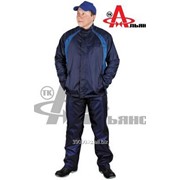 Летний костюм Драйв с брюками, темно-синий с васильковым фотография