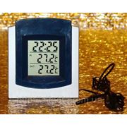 Цифровой термометр-часы с выносным датчиком контроля температуры. Модель 1577 фото