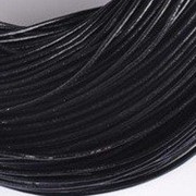 Шнур кожаный черный 1мм (по метрам) фото
