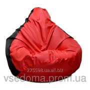 Черное с красным кресло-мешок груша 120*90 см из ткани Оксфорд