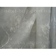 Тюль Цветок с люрексовой нитью - молочный - органза 100231-ЛА -1 фотография