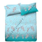 Домашний текстиль с сакурой голубой для постельного белья фотография
