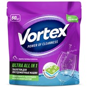 Таблетки для посудомоечных машин Vortex Ultra All in 1 без фосфатов 60 шт фото