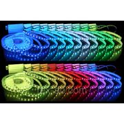 Гибкая светодиодная многоцветная Rgb лента с пультом Д/У фото