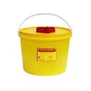 Контейнер-емкость для утилизации медицинских отходов объем 10л КБУ с двумя желтыми пакетами Контейнер для утилизации купить в Алматы фотография