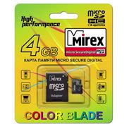 Карта памяти microSD с адаптером MIREX 4GB фото