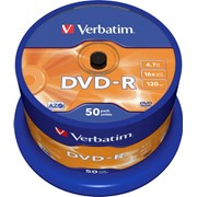 Диск Verbatim DVD-R 50 шт. в пластиковом боксе фотография