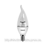 LED лампа Maxus C37 4W(300lm) 3000K 220V E14 AL