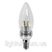 Светодиодная лампа Maxus Candle Е14 - 4 Вт (тёпл) c37 new