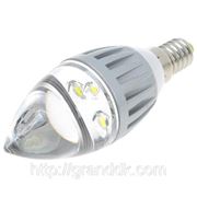 Светодиодная лампа с цоколем E14 3Вт 270 Люмен 3-LED 6500K (85~265В) фото