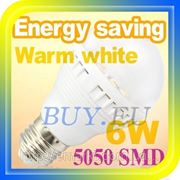 Светодиодные лампочки оптом E27 цоколь 6W лед лампа LED цвет теплый белый