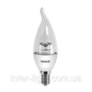 Светодиодная лампа MAXUS C37 CL-C 4W 5000K E14