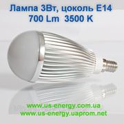 Светодиодная лампа с цоколем E14 7Вт 700 Люмен 3500K 7-LED (85~265В) фотография
