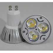 Новая светодиодная лампа с цоколем GU10 LED 3W, теплая белая фотография