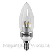 LED лампа Maxus C37 4w(300lm) 4100К 220v E14 AL фото