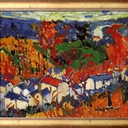 Картина Дома и деревья, Вламинк, Морис де фото