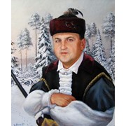 Портрет мужской в старинном белорусском костюме охотника фото