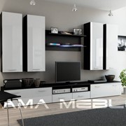 Гостиная Cama Dream III (черный/белый глянец) фото