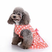 Винтаж Polka Dot Pet Одежда для Собака Платье Кот Жилеты Рубашки фото