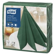 Салфетки бумажные нетканые сервировочные TORK "LinStyle Premium", 39х39 см, 50 шт., темно-зеленые, 478847