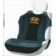 Чехлы-майки черные Hyundai для передних сидений Koszulki вышивка золото фото