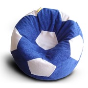 Кресло-мяч (сине-молочный) пушистый фото