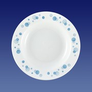 Тарелки из фарфора - Фаянсовая продукция - Тарелка мелкая, фаянсовая "Синий горох" - 200 мм, гр. 6