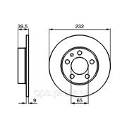 Тормозной диск задн. BOSCH AUDI TT,SEAT CORDOBA IBIZA LEON TOLEDO,SKODA FABIA фото