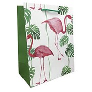 Пакет подарочный Dream Cards "Тропические фламинго", 18х23х10 см., мат. ламин., ПКП-8698