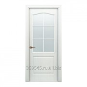 Межкомнатная дверь Палитра 11-4 искусственный шпон белая со стеклом фото