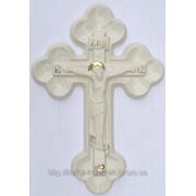 Крест православный большой, керамика, роспись золотом
