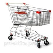 Тележка торговая для для самообслуживания в супермаркете (цвет красный) фото