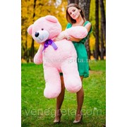 Большой фирменный мишка XXL (135 см) розовый фото